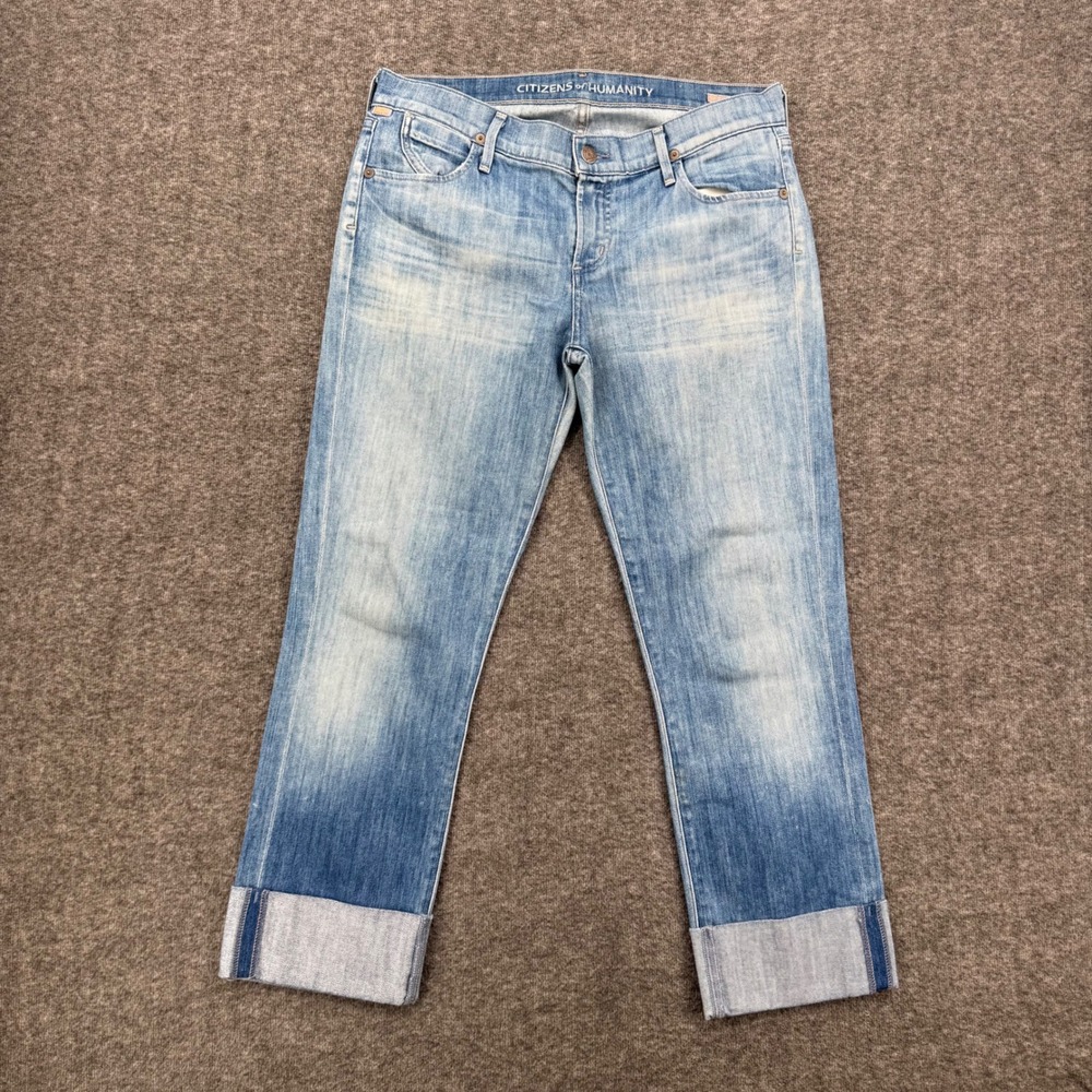 Citizens of Humanity Hope Cropped Straight Jeans Light Cuffed Minimalist Denim